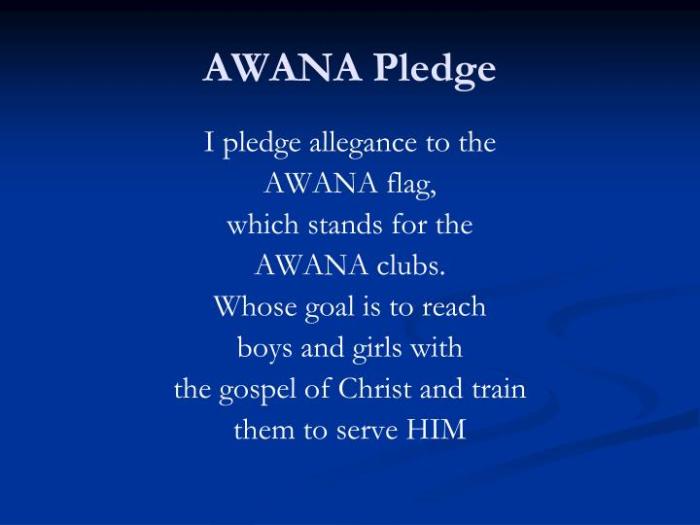 Pledge allegiance awana