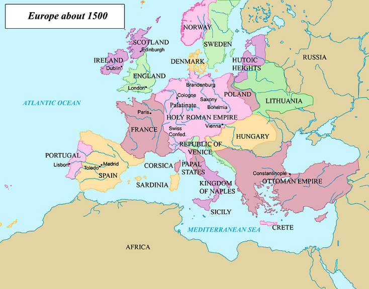 Renaissance map europe 1500 secretmuseum