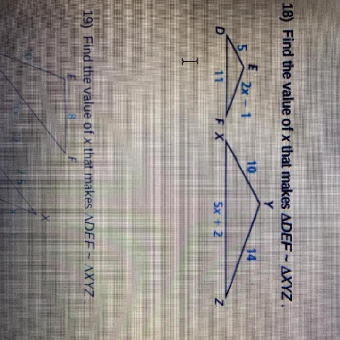 Find the value of x that makes def xyz