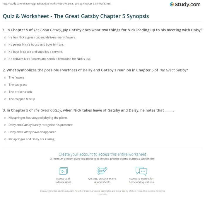 Chapter 1 the great gatsby quiz