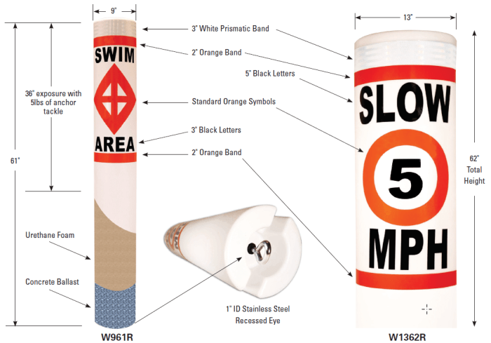 Regulatory buoy with diamond symbol