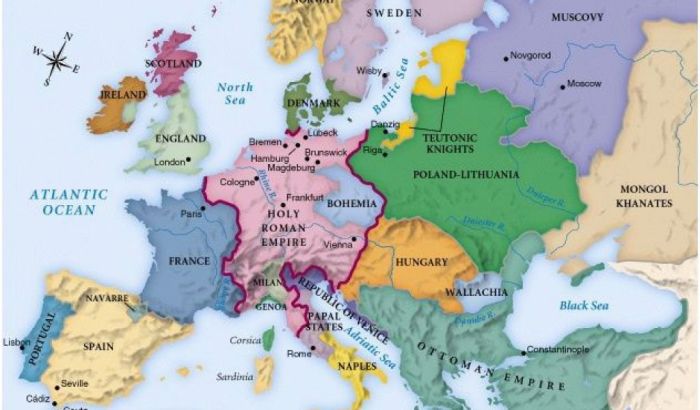 Europe 1500 renaissance map european maps history high europa century historical northern 14th medieval florence