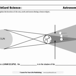 Solar and lunar eclipse worksheet