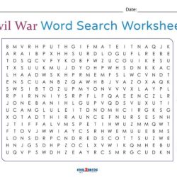 The american civil war word search answer key